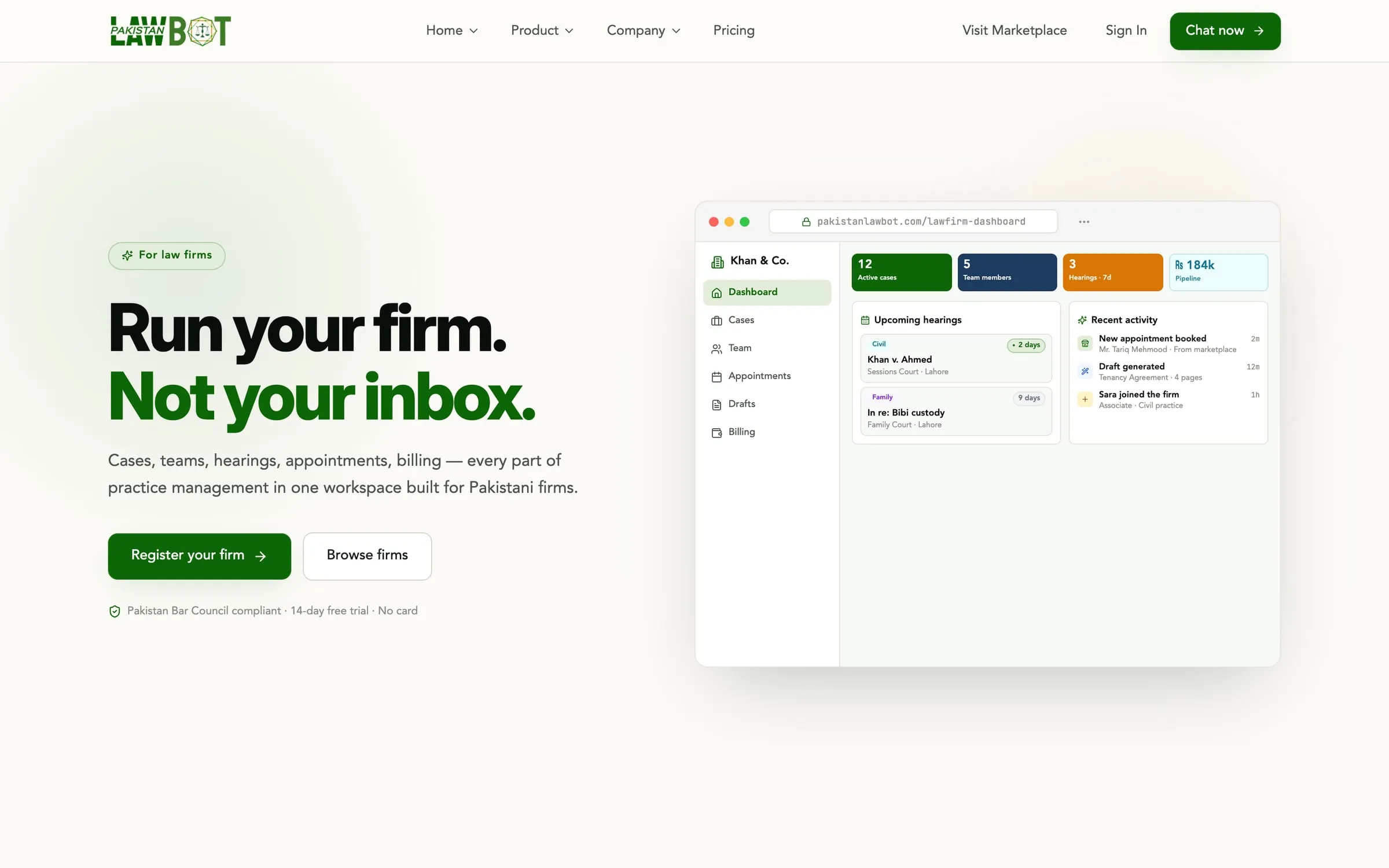 LawBot for law firms: run your firm, not your inbox.